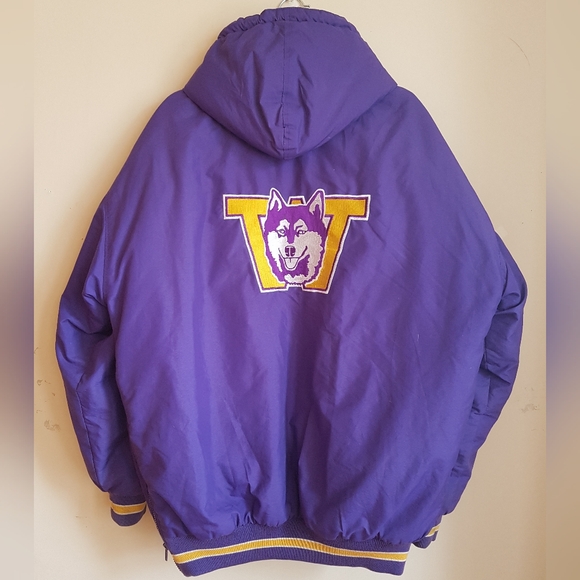 VINTAGE 90s WASHINGTON HUSKIES STARTER JACKET - Picture 2 of 8
